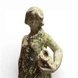 Cast stone classical figure of a water carrier