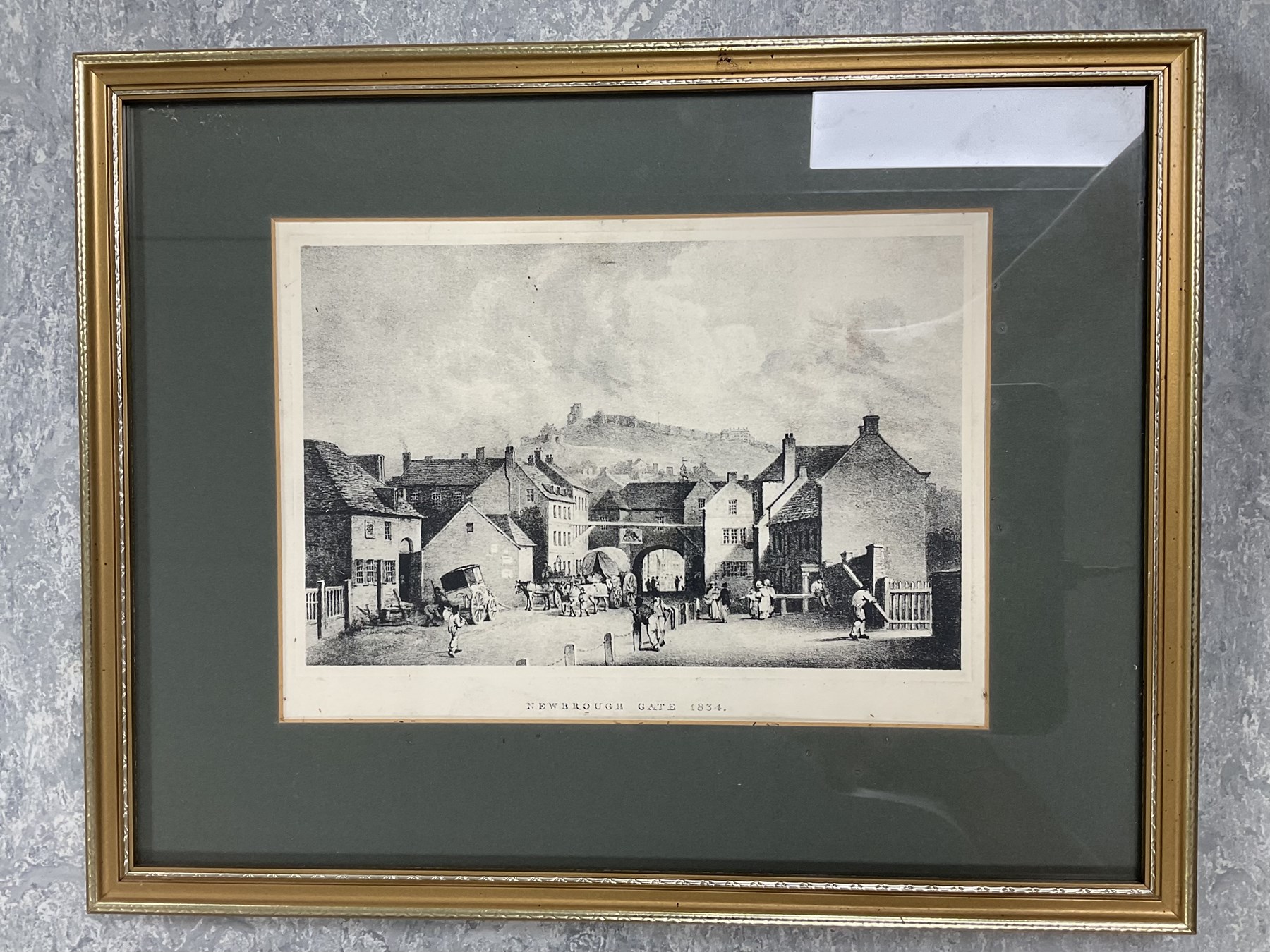 Collection of pictures, to include After William Callow (British 1812-1908): Continental River Scene, coloured lithograph; English School (20th century): Church Ruins on the River, watercolour unsigned; Christopher Gifford Ambler (British 1886-1965): Ceasar's Wife - A Matter of Colour, coloured print signed in pencil; after Francis Nicholson (British 1753-1844): Newbrough Gate 1834, monochrome lithograph; Map of Venice, coloured print, with others and one mirror, max 40cm x 49cm (18)