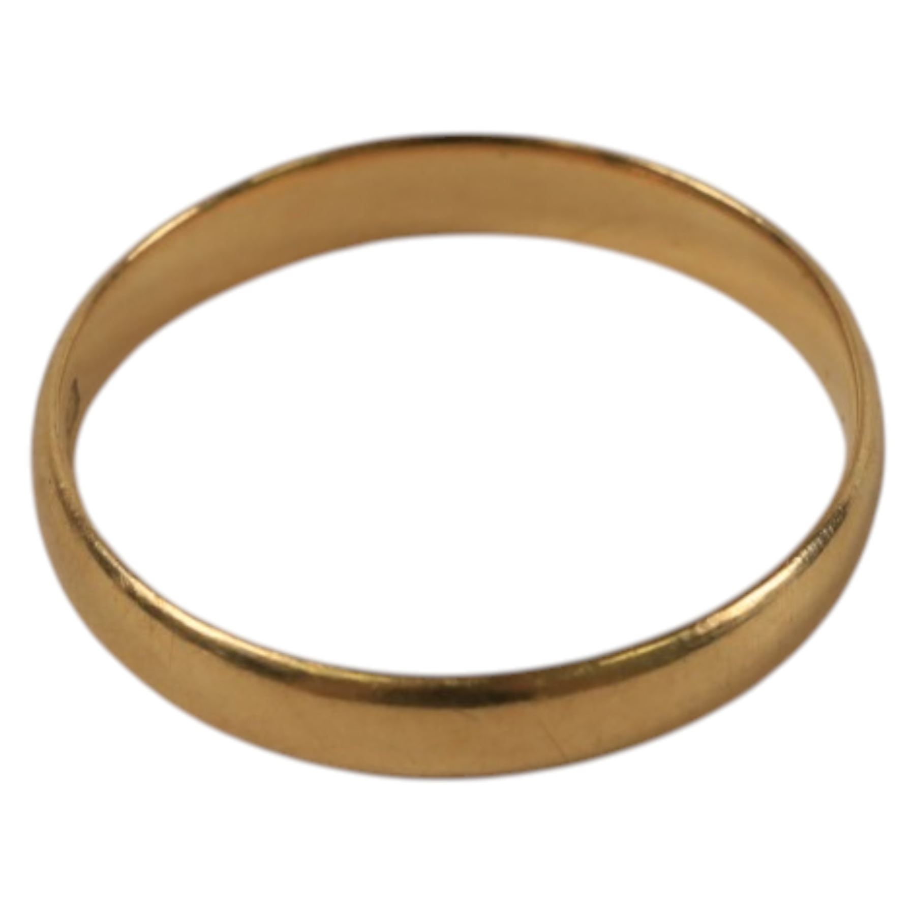 18ct gold wedding band, hallmarked
