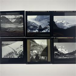 Collection of over 400 magic lantern slides, on various subjects including UK and World travel, orchids, mathematics, geometry, circuitry, religion and prayer
