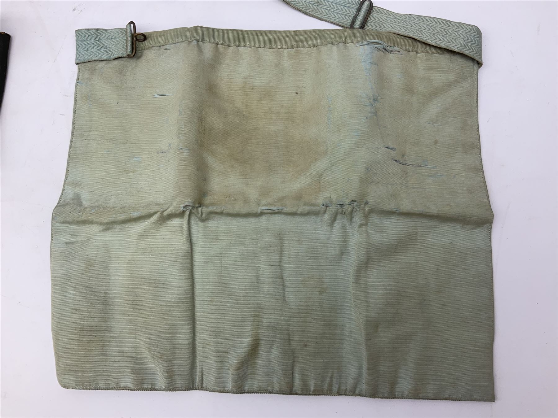 Collection of Masonic items, to include silver WWI 1914-1918 commemorative medallion named 'Bro J. Thompson No. 3458, hallmarked Birmingham 1923, silver and enamelled Masonic Steward medallion hallmarked Birmingham Spencer & Co, 1922, Masonic apron etc