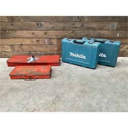 Two Britool socket sets, and two Makita drills