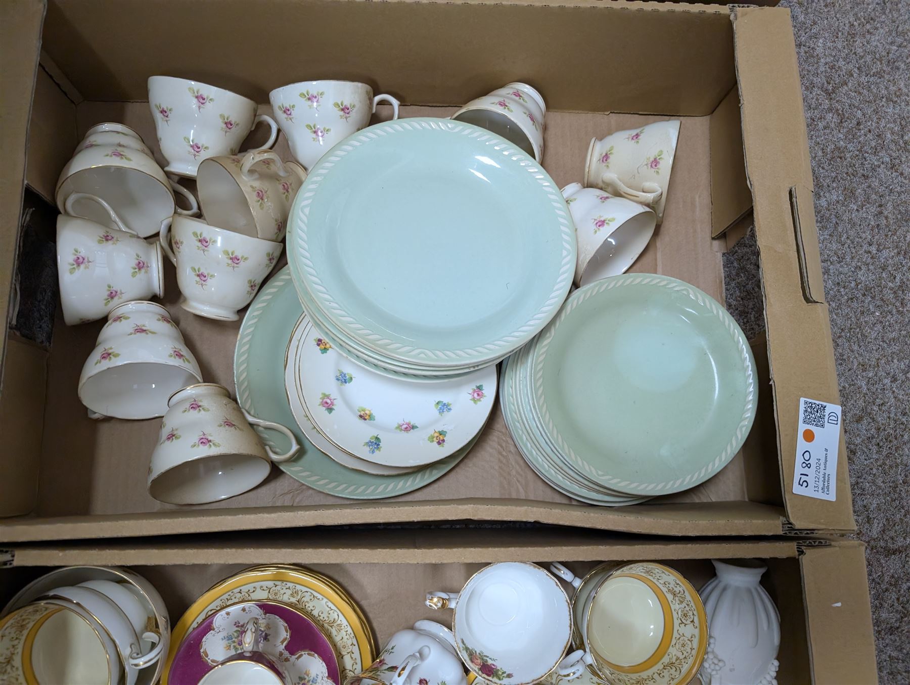 Set of four Royal Albert Old Country Roses tea cups, together with Paragon dinner service, etc, in three boxes 