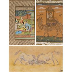 After Muhammad Daulat or 'Dawlat' (Mughal School fl.1595-1640): Water Buffalo Fighting, in...