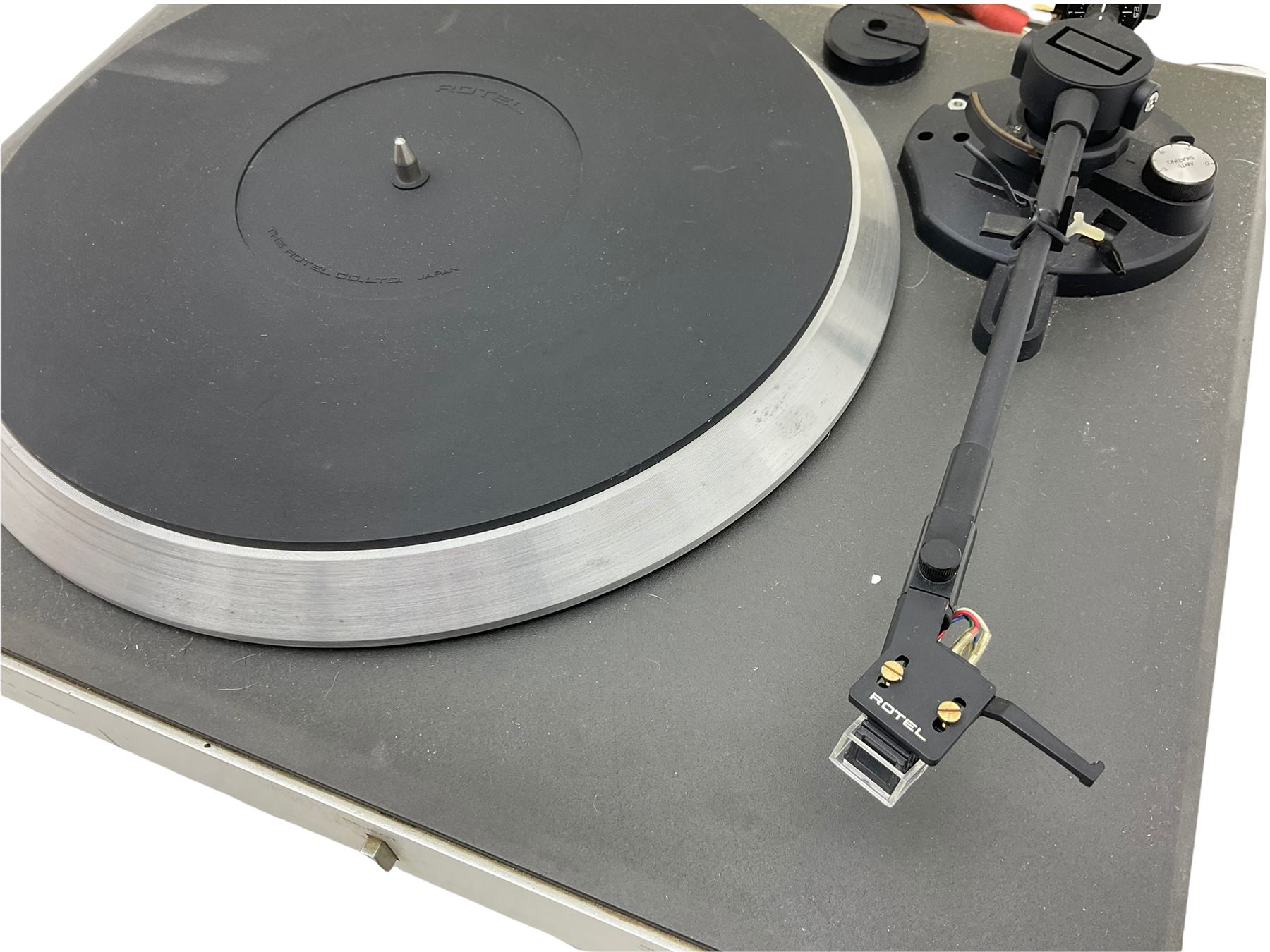 Rotel record player with pioneer amps and cassette deck with a pair of Wharfdale speakers