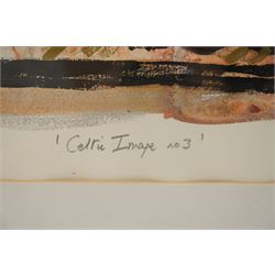 Gillian Ross Kelsey (British 1935-2025): 'Celtic Image No 3' and 'Celtic Image No 4', two acrylic monotypes signed and titled in pencil max 70cm x 110cm (2)