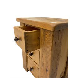 Reclaimed pine three drawer pedestal chest