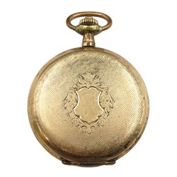 Early 20th century silver tapering Albert chain with fob and brass seal fob and a gold-plated full hunter lever pocket watch by Drusus