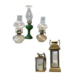 Pair of oil lamps, with impressed mark b