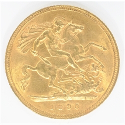  1896 gold half sovereign  