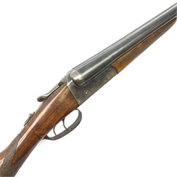 Spanish Zabala 12-bore box lock non-ejector side-by-side double barrel shotgun with walnut stock and 70cm barrels, No.22100, L113cm overall SHOTGUN CERTIFICATE REQUIRED