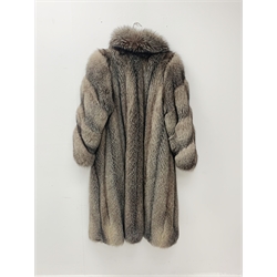 Fine quality full length Silver Fox fur Coat, approx. size 12 - 14, (underarm to underarm measures 55cm)