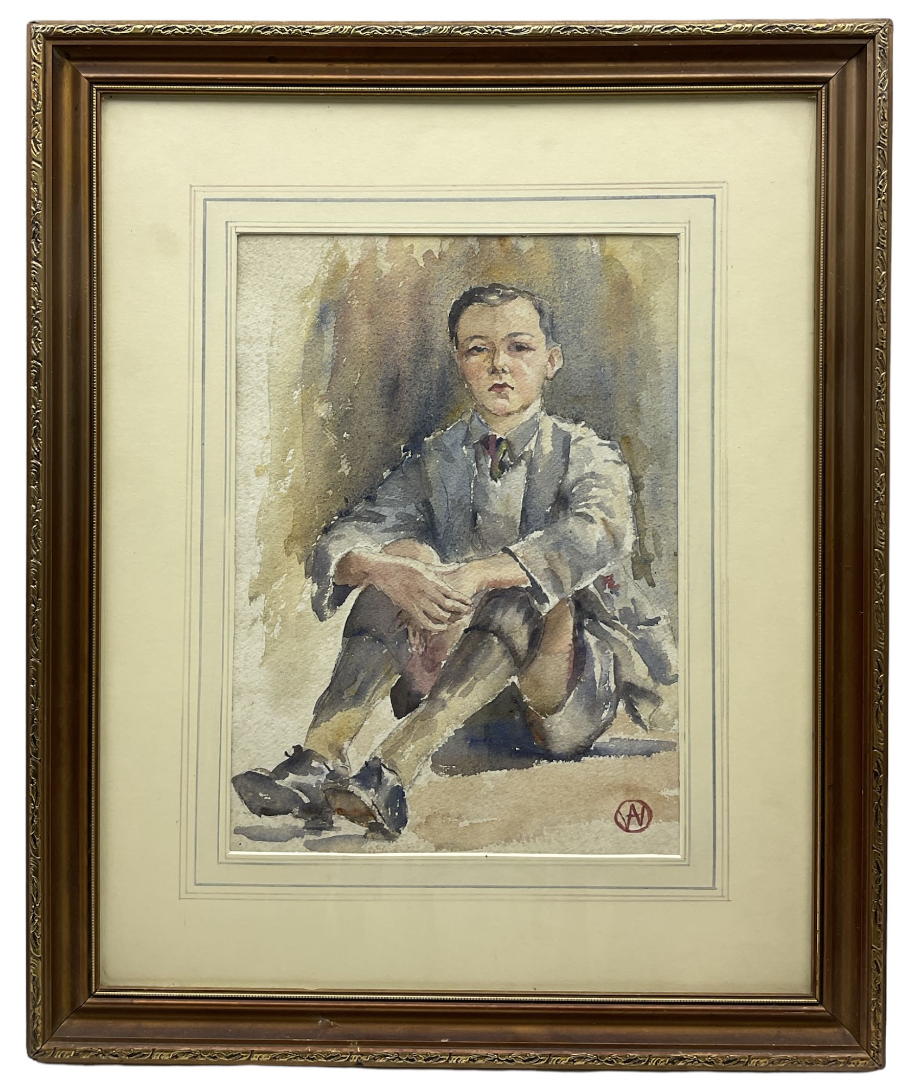 Albert Wainwright (Yorkshire 1898-1943): Portrait of a School Boy, watercolour signed with monogram 34cm x 25cm
Notes: Wainwright was a contemporary of Henry Moore's (1898-1986) they studied at the same school together