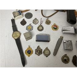Webley junior air pistol, Kodak camera, collection of fob medals, lighters, etc