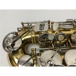 St Louis Alto saxophone, serial no.82437 in John Packer JP Blues 141 carrying case; with two-piece saxophone stand