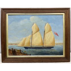 JCU Tuck (English 20th century): British Sailing Yacht, oil on board signed 40cm x 55cm