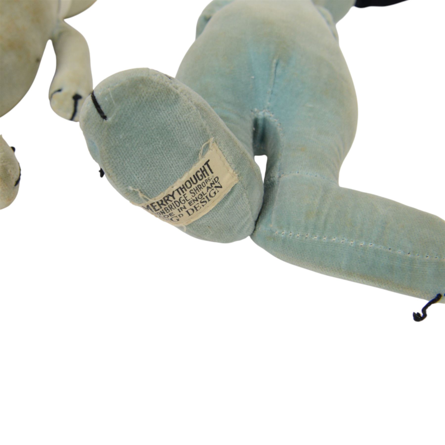 Two Merrythought soft toys, comprising Hanna Barbera Yogi Bear and Huckleberry Hound, both with blue fur and labels to underside of foot, H32cm