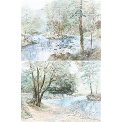 Barbara Whitmore (Whitby 20th century): River Views, pair oils on board signed 55cm x 73cm (2)