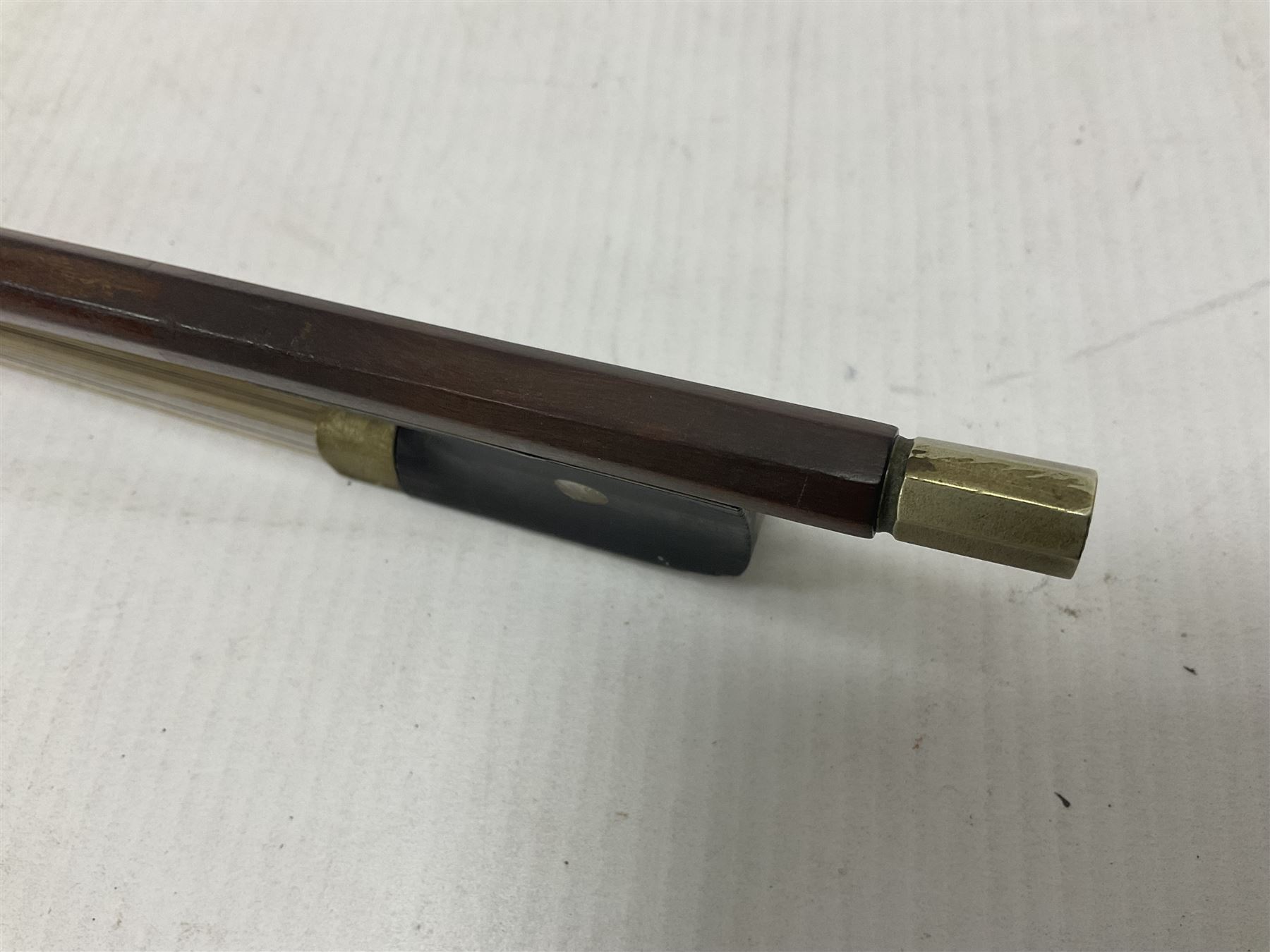 Cello bow possibly made from pernambuco or Brazilwood 