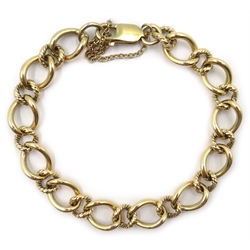  9ct gold fancy link bracelet, hallamarked, approx 26.7gm  