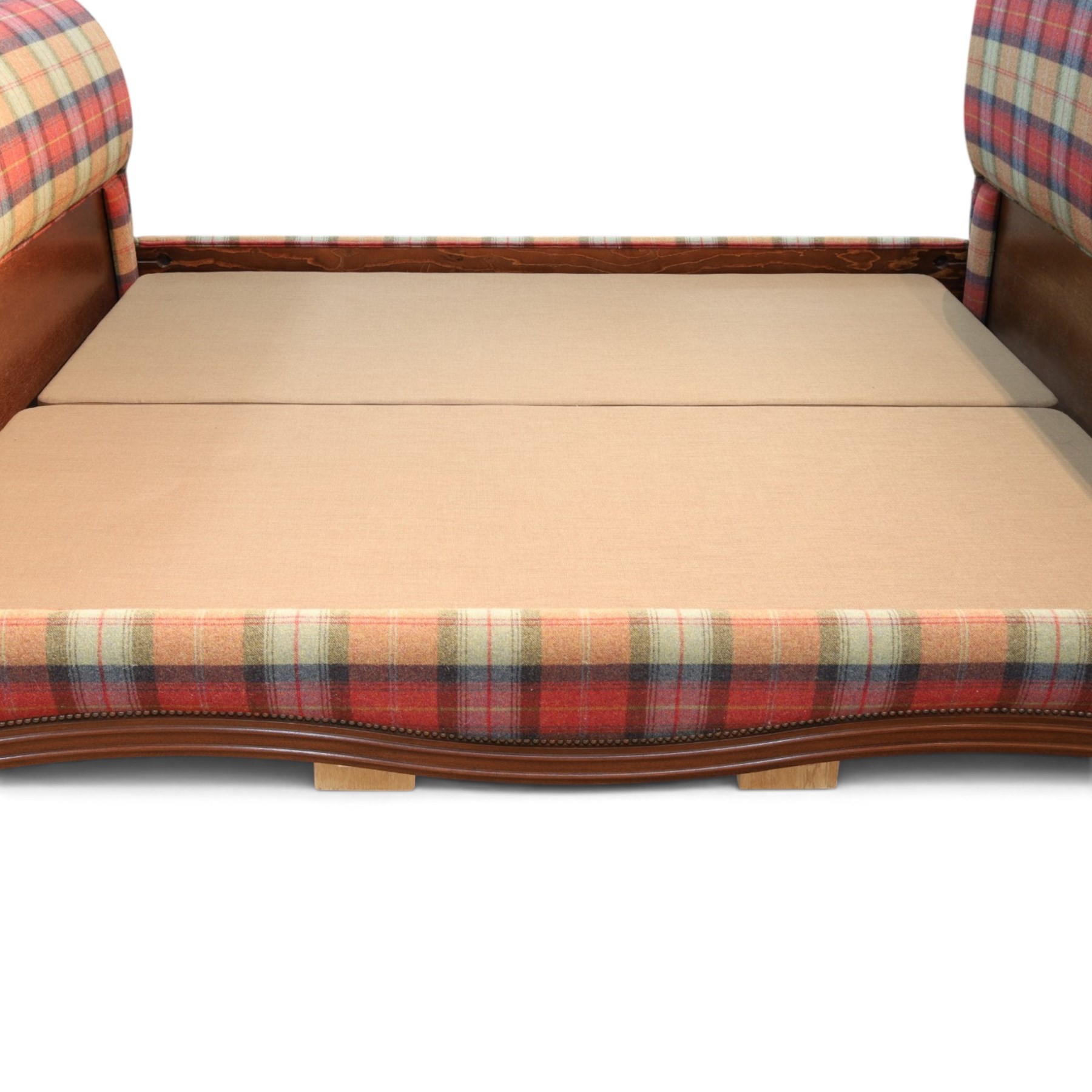 And So To Bed - 'Bonaparte' emperor bed upholstered in tartan fabric