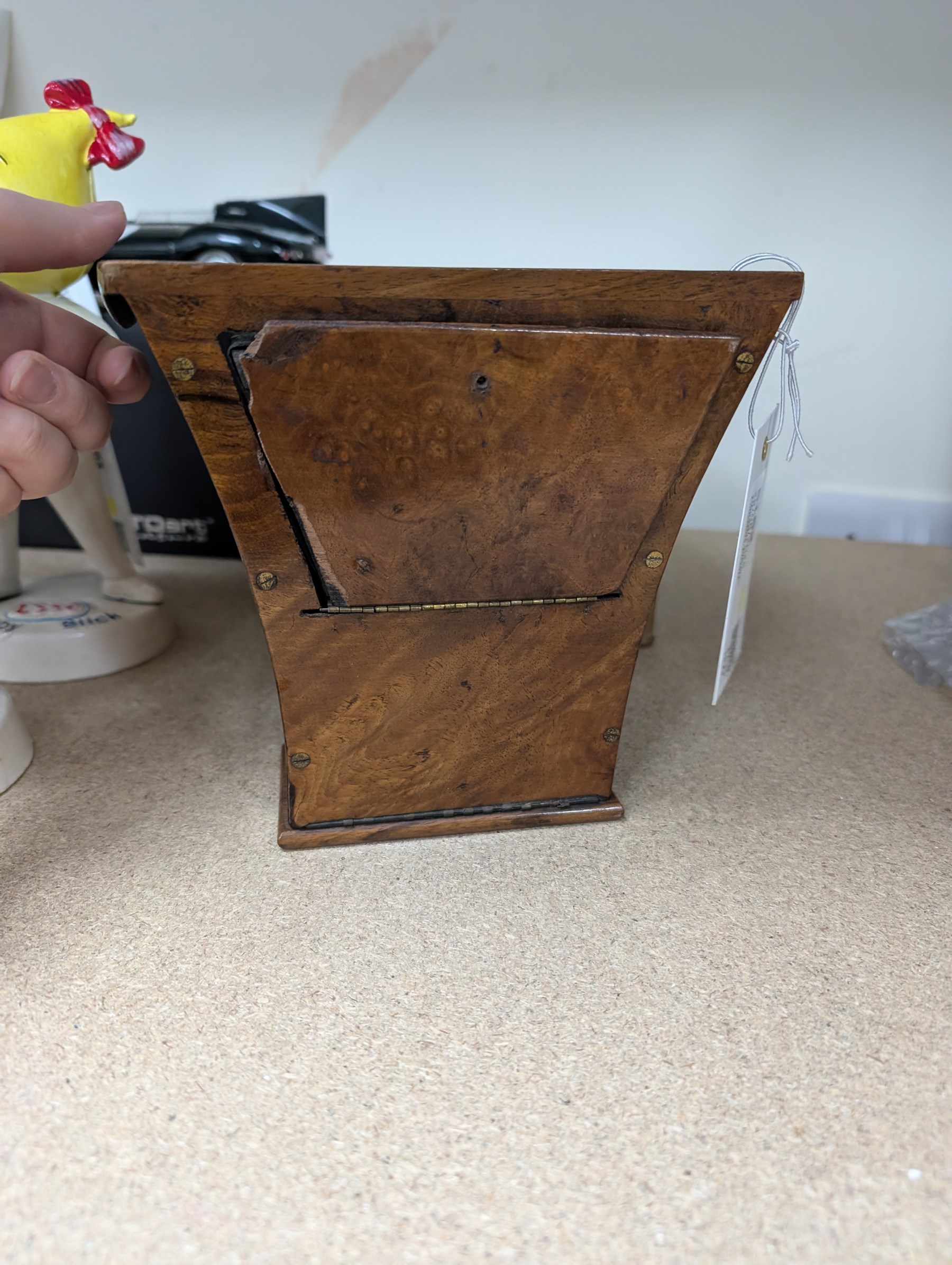 Victorian walnut stereoscope and a collection of slides, including travel, street scenes and landmarks