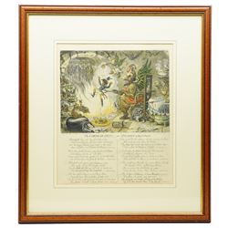 James Gillray (British 1756–1815): ‘The Corsican Pest or Belzebub Going to Supper’, early 19th century satirical etching with hand-colouring pub. Hannah Humphrey, London, 1803, 42 cm × 35 cm
Notes: Napoleon Bonaparte is depicted being thrust into hell by devils while Beelzebub awaits him at a grotesque feast. The image reflects British fears and ridicule of Napoleon’s growing power, portraying him as a demonic threat to Europe during the Napoleonic Wars. Accompanied by a satirical verse condemning his deeds and praising British resistance.