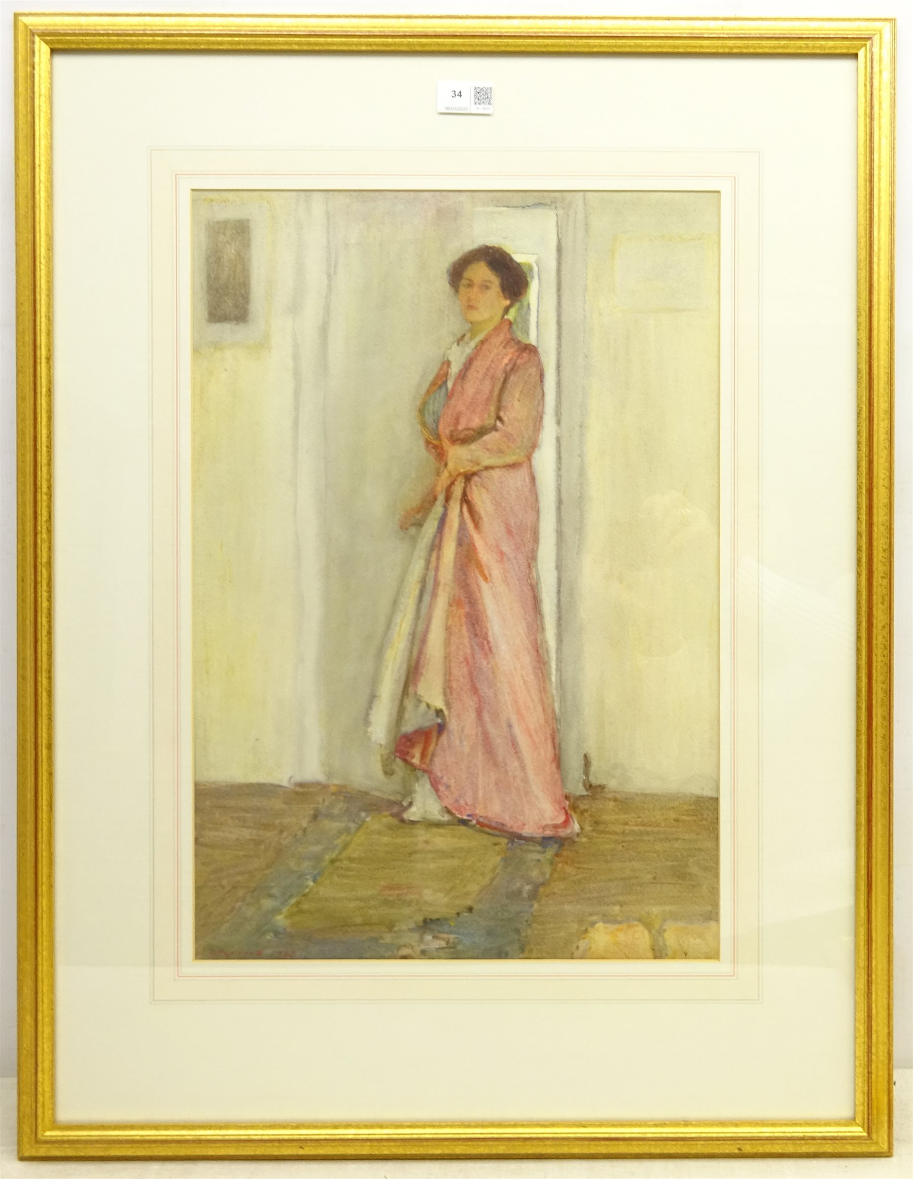 Henry Silkstone Hopwood (Staithes Group 18601914) Lady in Pink