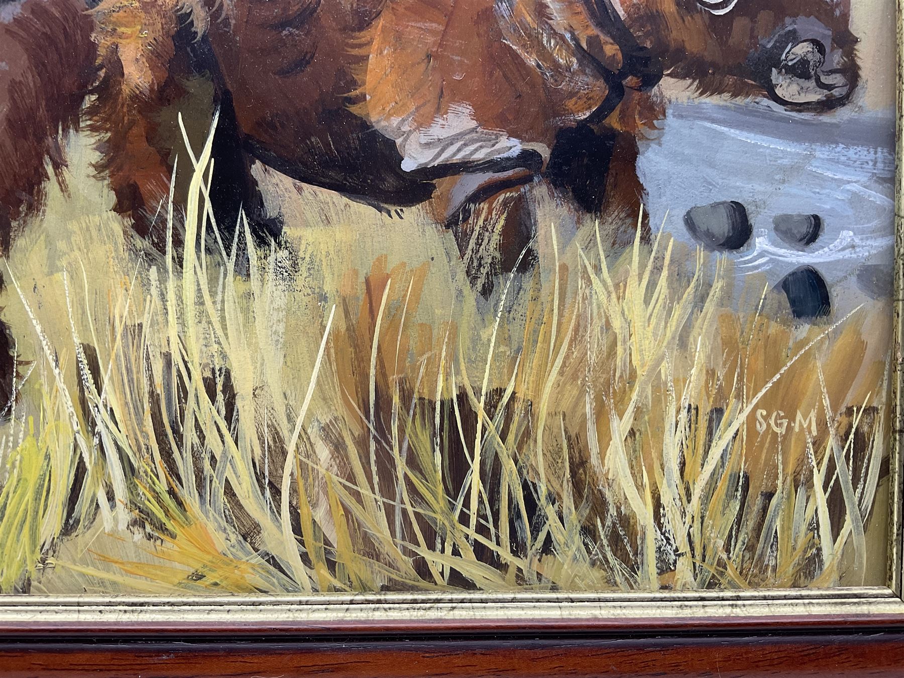 Sheila Gertrude Mackie (Northern British 1928-2010): Sumatran Rhinoceroses in the Plains and Alligator in Volcanic Landscape, pair oils on board signed with initials max 51cm x 38cm (2)
Notes: these pictures are originals from the illustrations used in 'The Great Seasons’ by David Bellamy