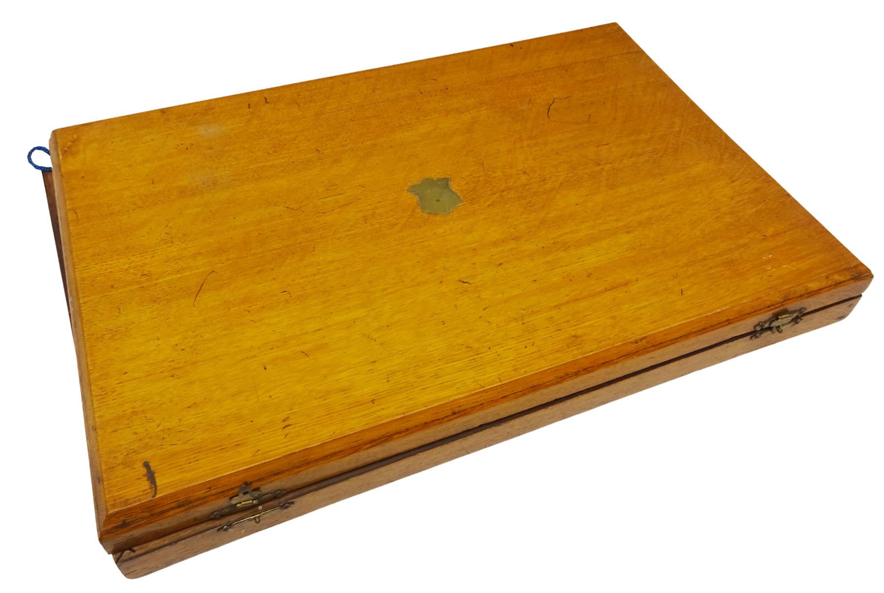 Victorian seven piece silver mounted antler handled carving set, the silver ferrules and terminals embossed with deer masks and fruit swags, hallmarked Francis Cholerton, and Mappin Brothers, Sheffield 1888, two steel blades stamoed J H Potter Cutler & Silversmith Sheffield, and one prong stamped J H Potter, contained within a fitted mahogany case with vacant brass cartouche to the hinged cover 

