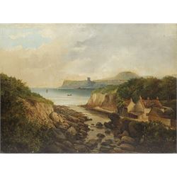 J Coole (19th century): Scalby Mills Scarborough, oil on canvas signed 56cm x 76cm (unframed)