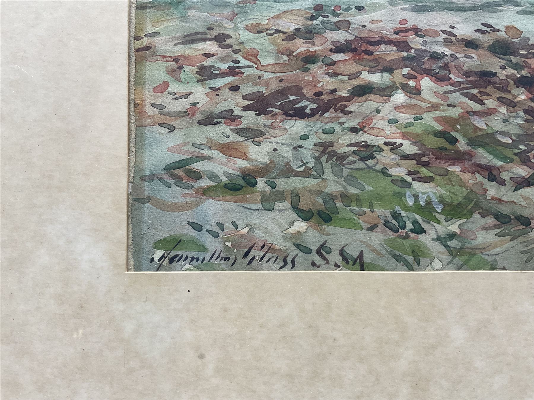 John Hamilton Glass (Scottish 1820-1885): 'Amongst the Hills of Galloway - Near Gatehouse of Fleet', watercolour signed, titled beneath mount verso 30cm x 45cm 