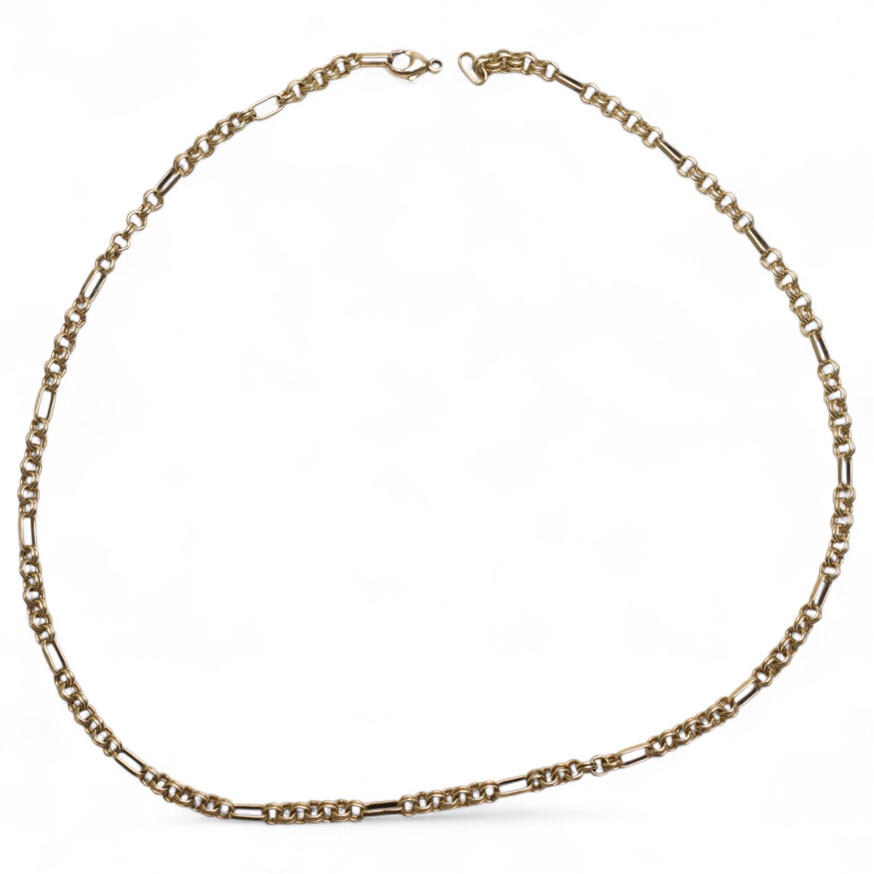 9ct gold fancy link chain necklace