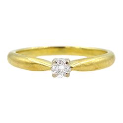 18ct gold single stone round brilliant cut diamond ring, hallmarked