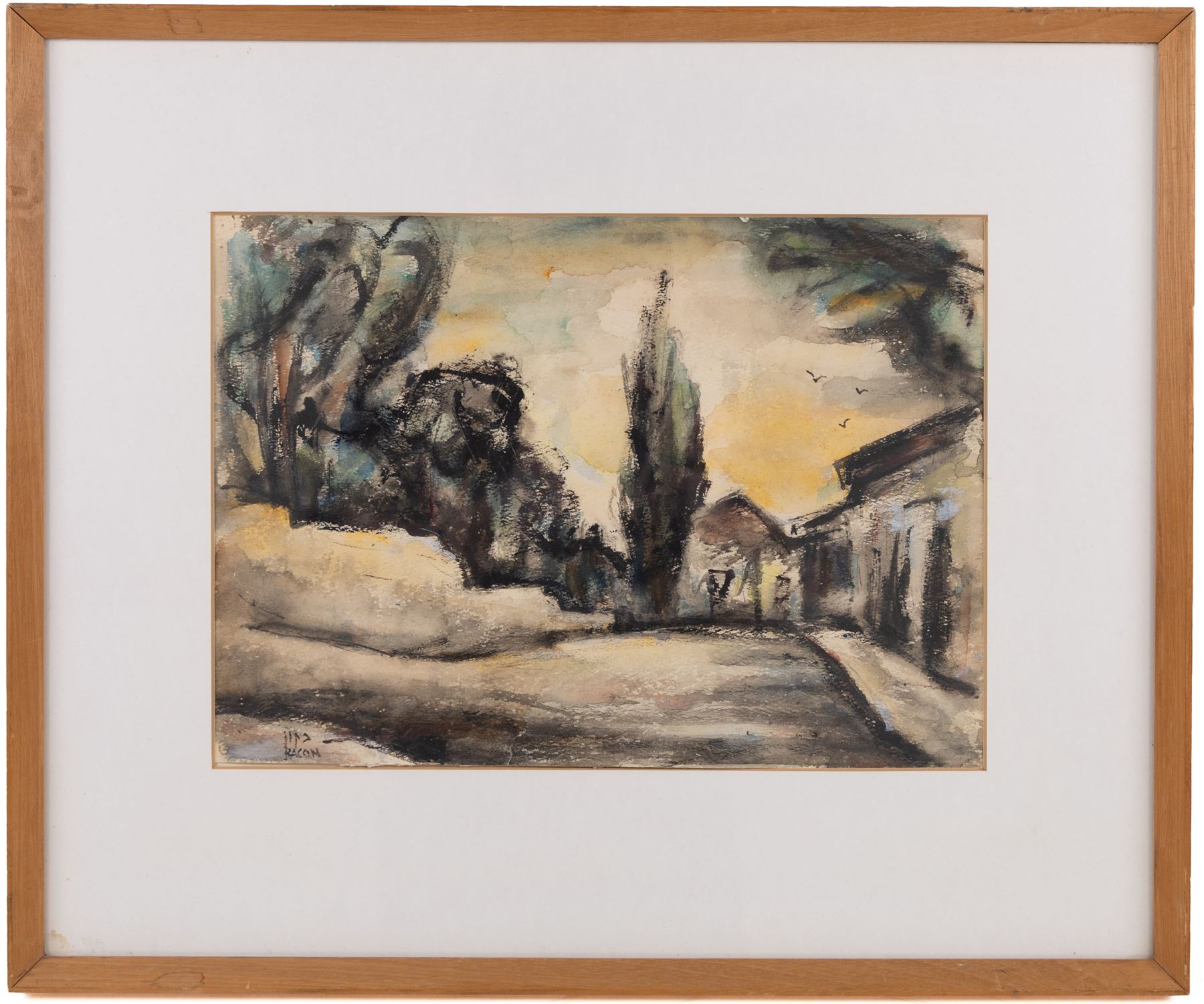 Yehuda Bacon (Israeli 1929-): Grey Landscape, watercolour signed 24cm x 34cm 
Notes: Bacon is a Holocaust survivor. 