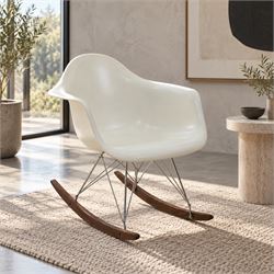 Modernica Los Angeles - RAR rocking chair, moulded white fibreglass shell with integrated ...