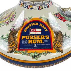 Pusser's Rum Admiral Lord Nelson ship's decanter with contents, wax seal with stamp to top, together with Trafalgar Bicentenary decanter 