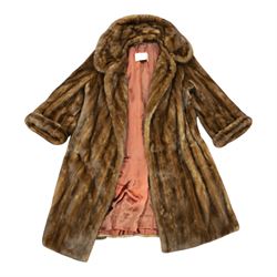 Marshall & Snelgrove three quarter length mink fur coat, together with mink hat, stole, shawl
