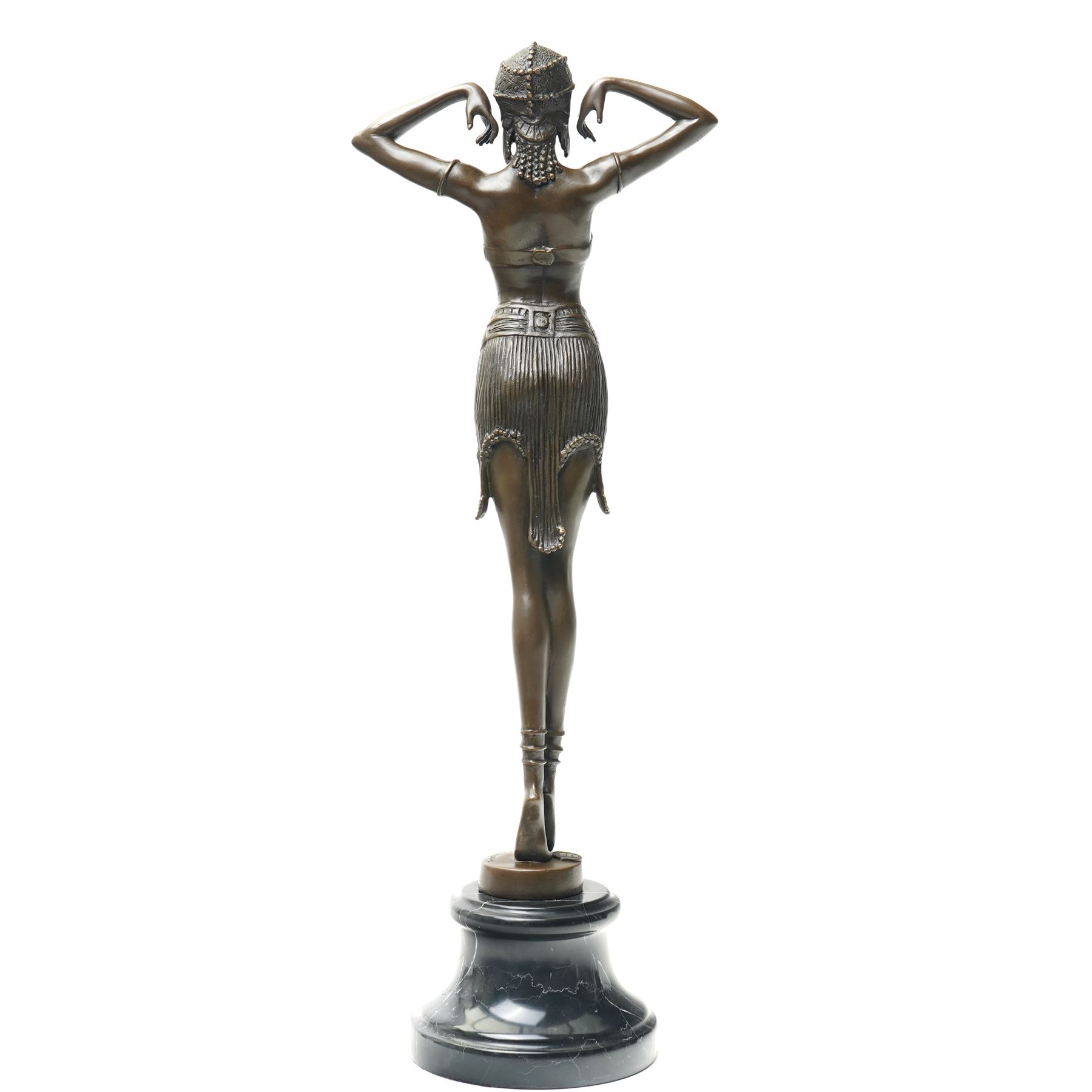 After Chiparus - Art Deco style bronze figure 'Illusions' on marble base H49cm