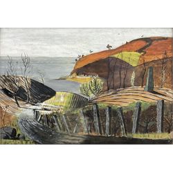 Attrib. Paul Nash (British 1889-1946): The Road to the Sea, gouache and charcoal unsigned 34cm x 50cm
