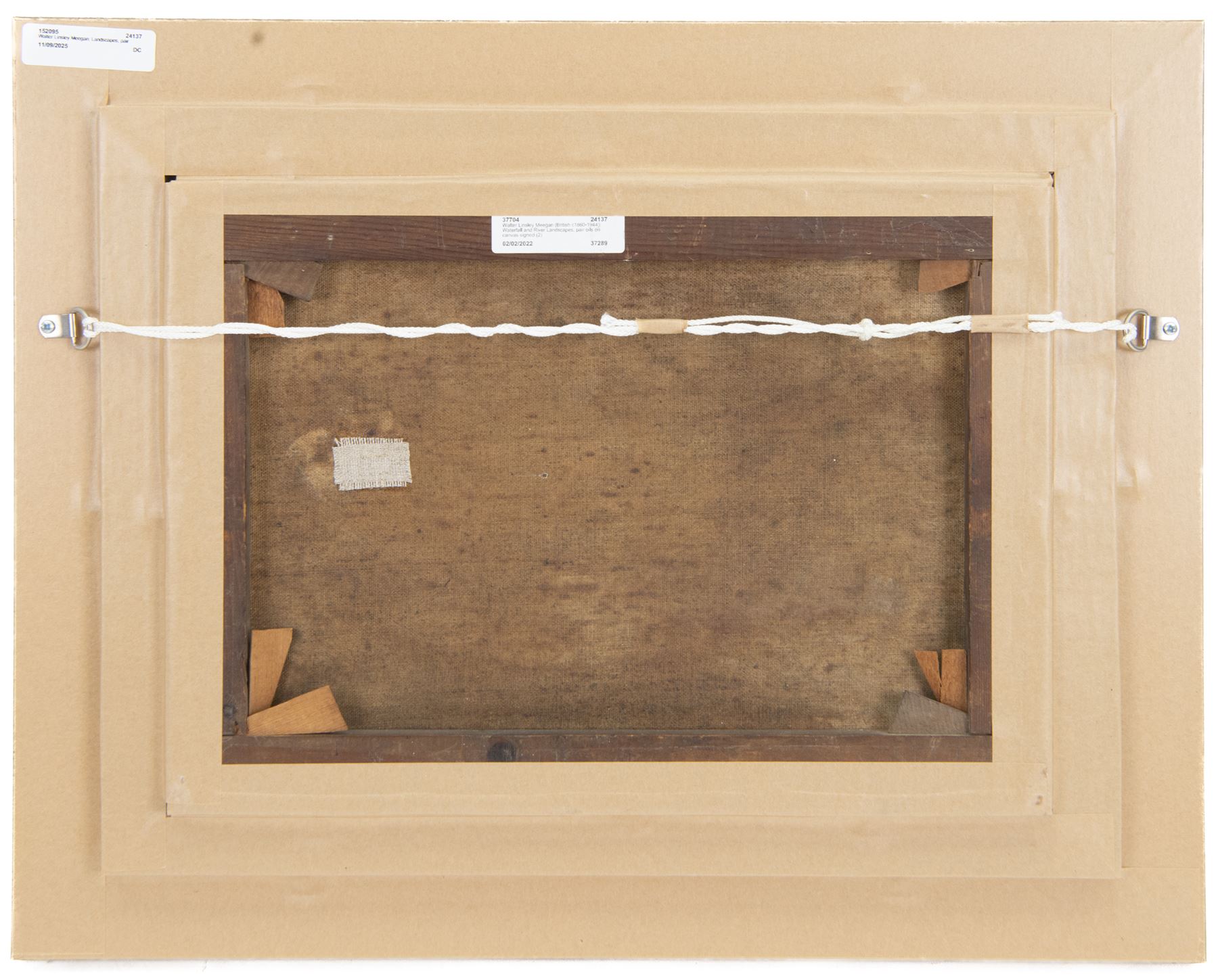 Walter Linsley Meegan (British c1860-1944): Waterfall and River Landscapes, pair oils on canvas signed 24cm x 34cm (2)