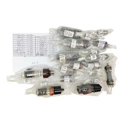 Collection of Cossor, Marconi, Siemens and similar thermionic radio valves/vacuum tubes, including KT32, 43IU, U31, PL504 approximately 21 as per list, unboxed
