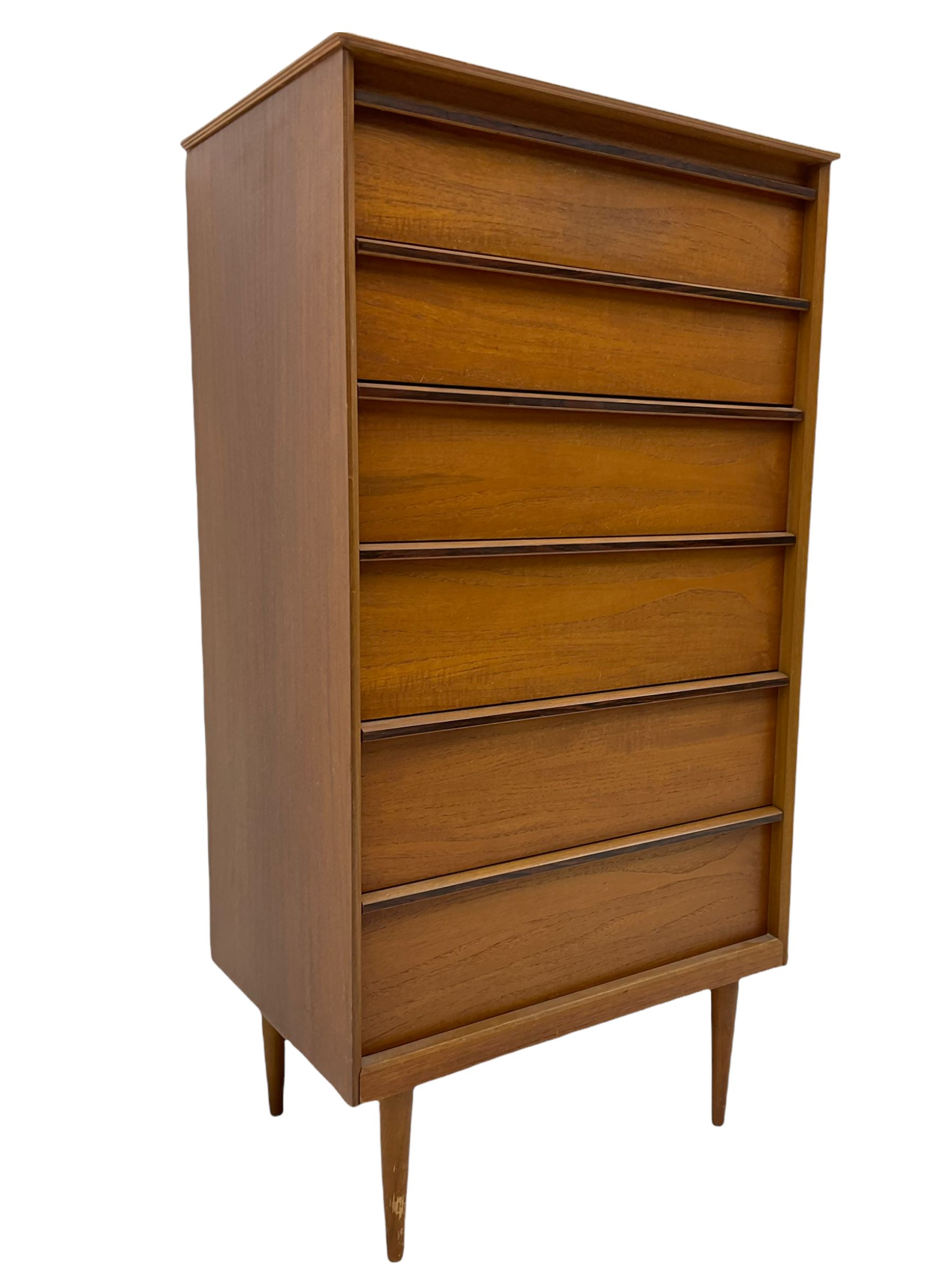 Austinsuite Mid 20th century teak six drawer chest, and matching