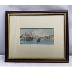 Italian School (20th Century): Venetian Views, three watercolours indistinctly signed, two by the same hand max 15cm x 30cm (3)