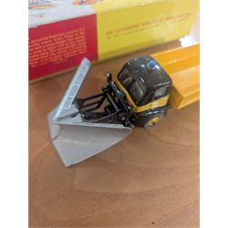 Three Dinky Toys diecast vehicles, comprising Field Marshall Tractor no. 301, Shell BP Fuel Tanker no. 944 and Snow Plough no. 958, all boxed