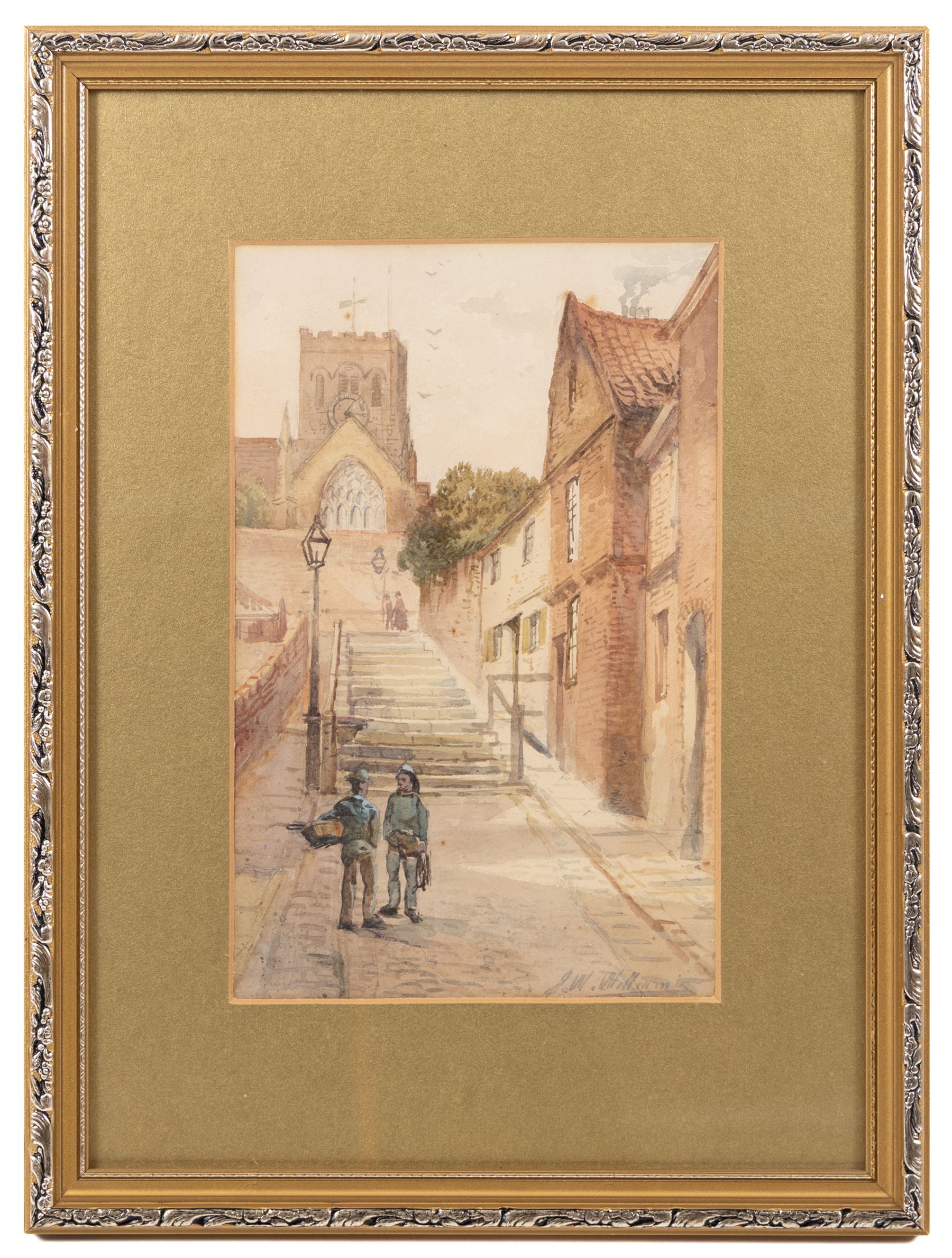 John Wynne Williams (British fl.1900-1920): Whitehead Hill and St Marys Steps, pair watercolours signed 24cm x 15cm; Austen Smith (British Early 20th Century): View towards Scarborough Castle, watercolour signed and dated 1913, 10.5cm x 17.5cm; A Smith (British Early 20th Century): Scarborough Harbour Scenes, pair watercolours signed 22cm x 34.5cm (5)