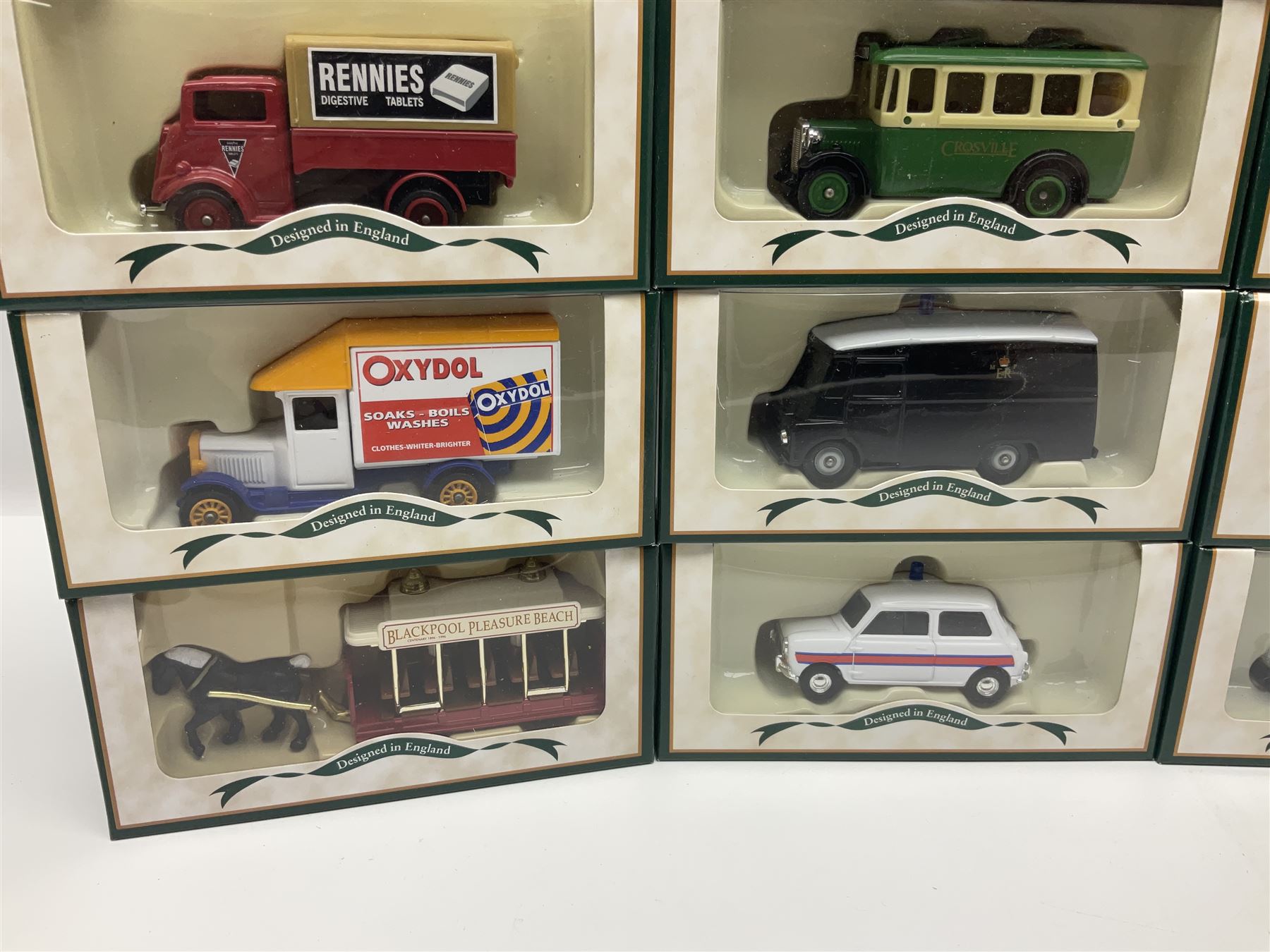 Fifty-nine Lledo Days Gone die-cast models, predominantly advertising/promotional vehicles; all boxed (59)