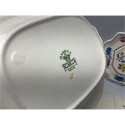 Three Spode Italian pattern platters, together with a three masons dishes of various sizes and two other plates  
