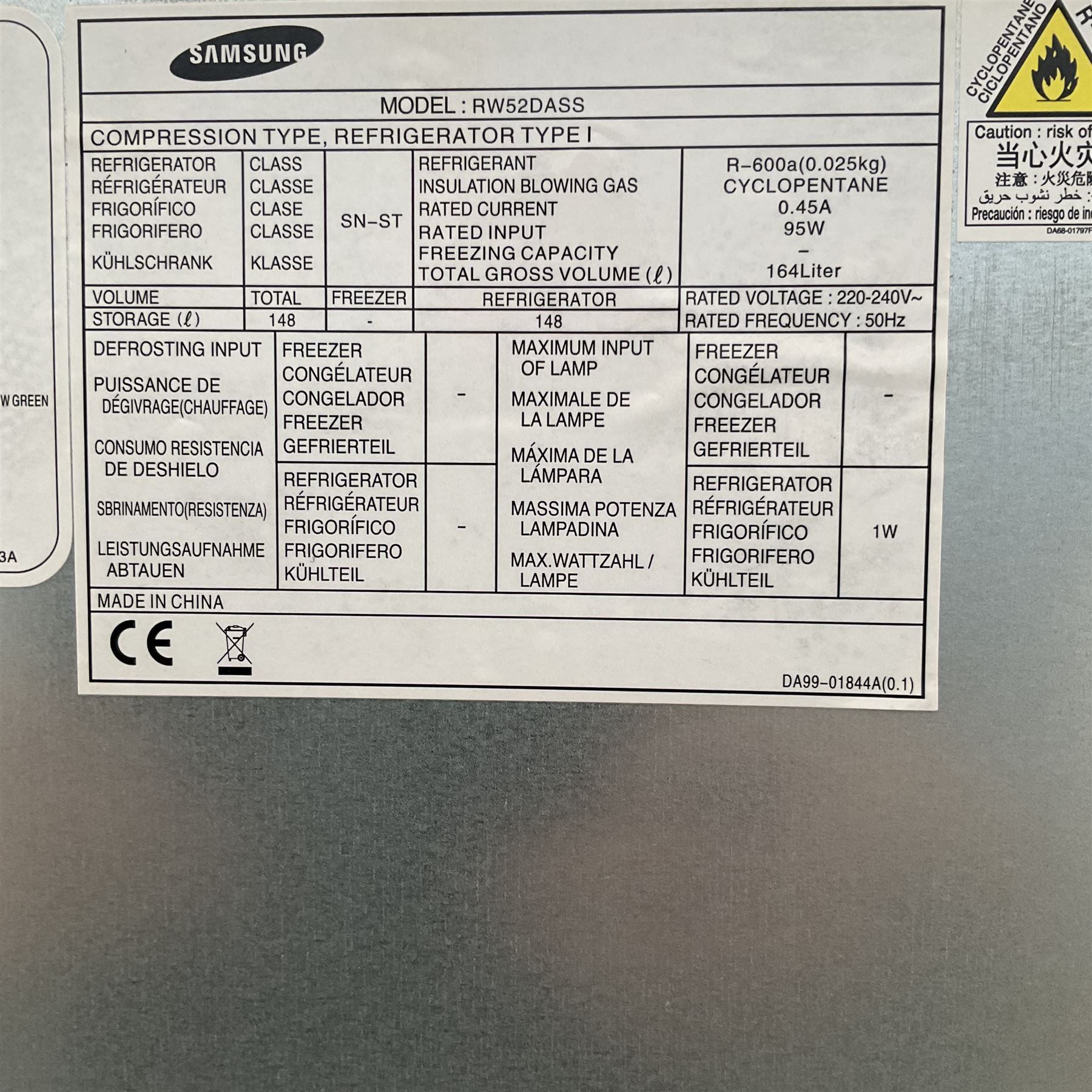 Samsung RW52DASS freestanding wine cooler - THIS LOT IS TO BE COLLECTED BY APPOINTMENT FROM DUGGLEBY STORAGE, GREAT HILL, EASTFIELD, SCARBOROUGH, YO11 3TX