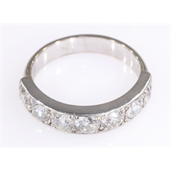  White gold brilliant cut seven stone diamond half eternity ring tested to 18ct  